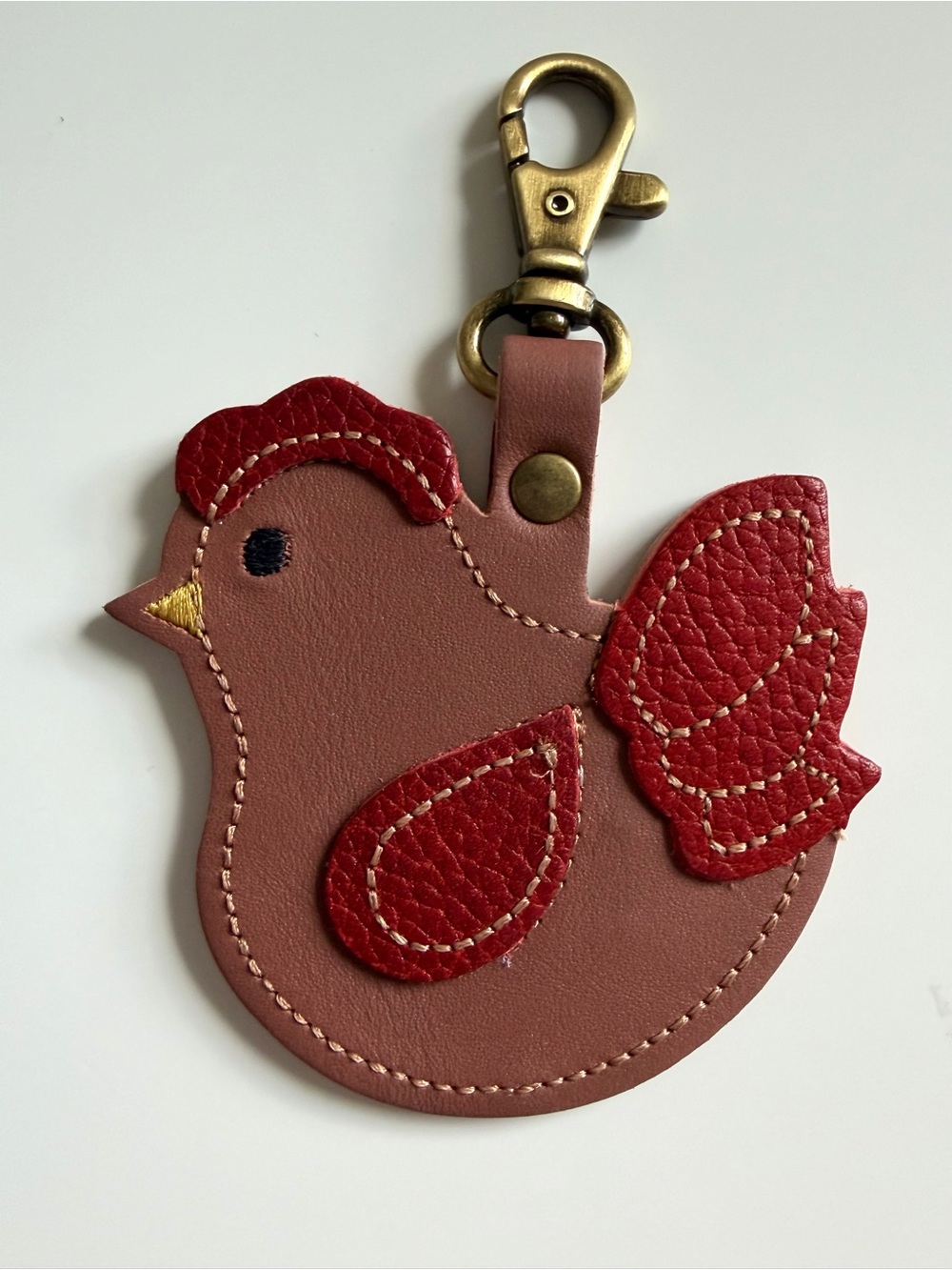 NWOT Portland Leather Goods Farm Animal Keychain—Francesca 🐓🐔